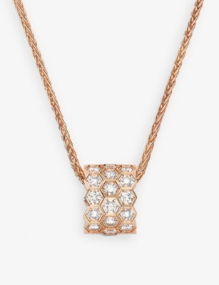 CHAUMET: Bee de Chaumet 18ct rose-gold and 0.6ct diamonds pendant necklace