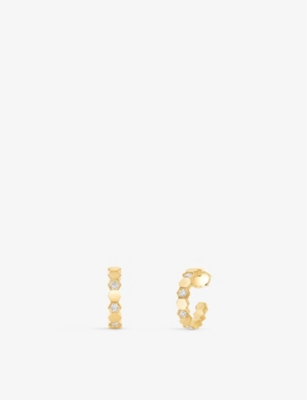 CHAUMET: Bee My Love 18ct yellow-gold and 0.41ct brilliant-cut diamond hoop earrings