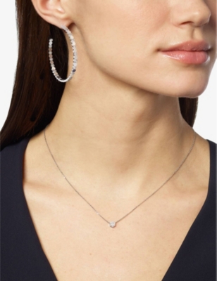 CHAUMET: Bee de Chaumet 18ct white-gold and 1.31ct brilliant-cut diamond hoop earrings
