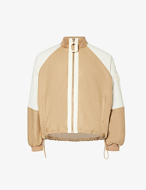 JW ANDERSON: Brand-patch funnel-neck boxy-fit woven jacket