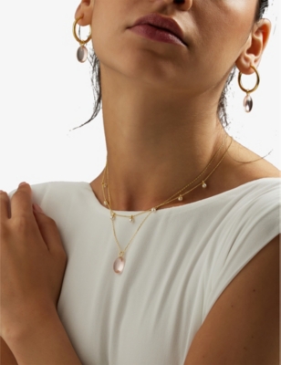 La Maison Couture Womens Gold Amadeus Laura 14ct Recycled Yellow-gold Vermeil And Pearl Necklace In Gold