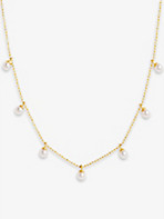 LA MAISON COUTURE: Amadeus Laura 14ct recycled yellow-gold vermeil and pearl necklace