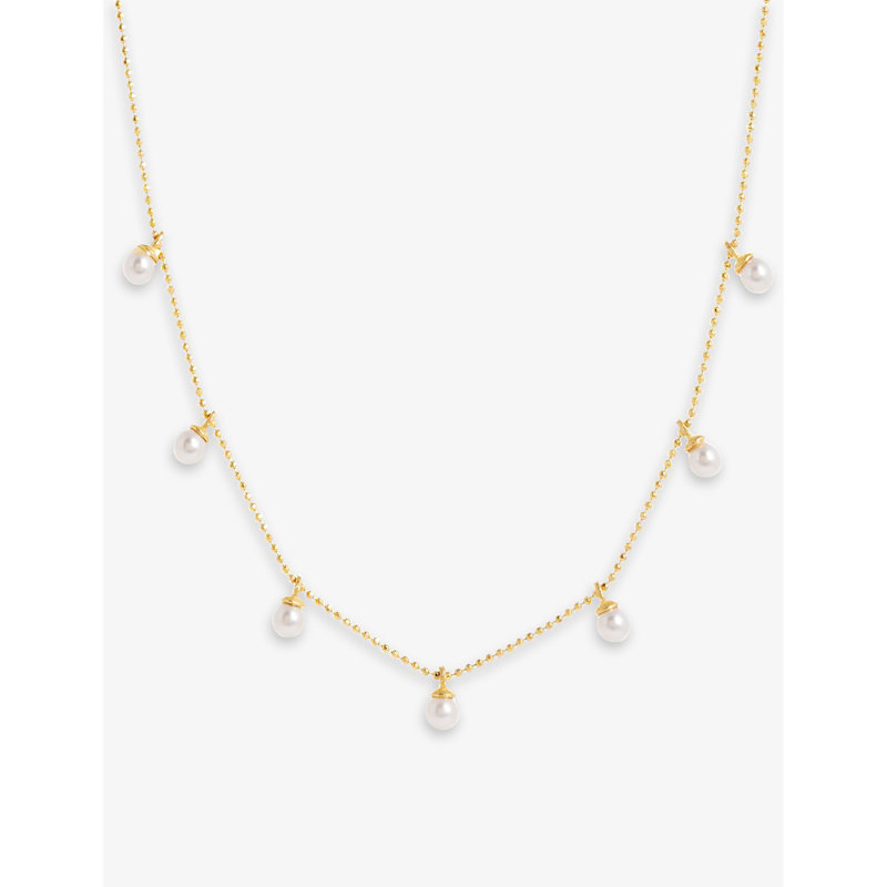 La Maison Couture Womens Gold Amadeus Laura 14ct Recycled Yellow-gold Vermeil And Pearl Necklace