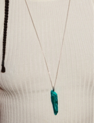 La Maison Couture Womens Green The Rock Hound Wand Ceramic-coated Recycled Sterling-silver Pendant N In Green