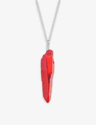 La Maison Couture Womens Red The Rock Hound Wand Ceramic-coated Recycled Sterling-silver Pendant Nec