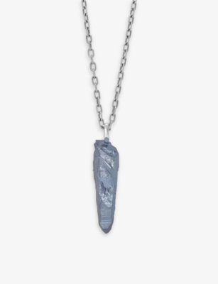 La Maison Couture The Rock Hound Wand Ceramic-coated Recycled Sterling-silver Pendant Necklace In Grey