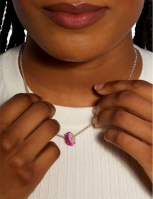 LA MAISON COUTURE: The Rock Hound Wheel ceramic-coated sterling-silver pendant necklace