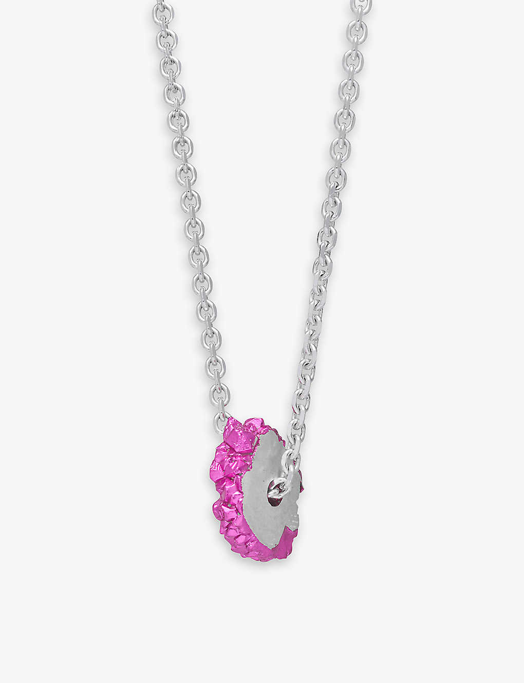 La Maison Couture Womens Pink The Rock Hound Wheel Ceramic-coated Recycled Sterling-silver Pendant N