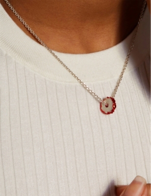 La Maison Couture Womens Red The Rock Hound Wheel Ceramic-coated Recycled Sterling-silver Pendant Ne In Red