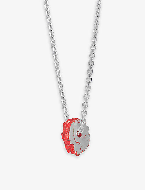 LA MAISON COUTURE: The Rock Hound Wheel ceramic-coated recycled sterling-silver pendant necklace