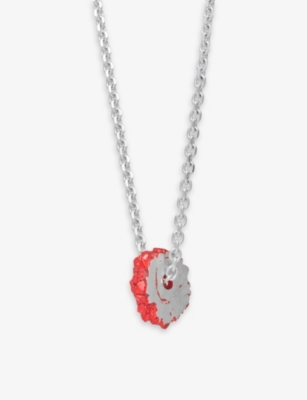 La Maison Couture Womens Red The Rock Hound Wheel Ceramic-coated Recycled Sterling-silver Pendant Ne In Red