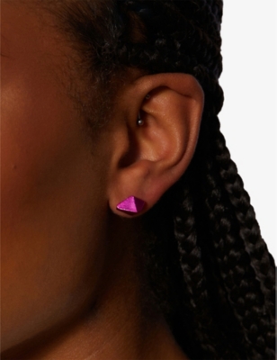 La Maison Couture Womens Pink The Rock Hound Hotrocks Recycled Sterling-silver Stud Earrings In Pink