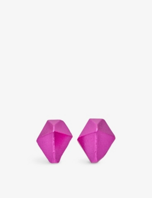 La Maison Couture Womens Pink The Rock Hound Hotrocks Recycled Sterling-silver Stud Earrings