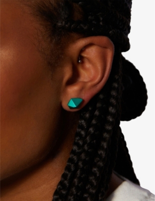 La Maison Couture The Rock Hound Hotrocks Recycled Sterling-silver Stud Earrings In Green
