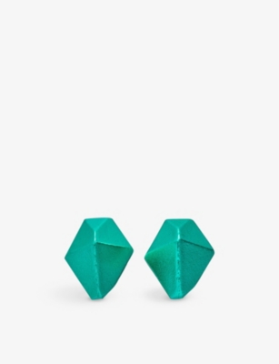 La Maison Couture The Rock Hound Hotrocks Recycled Sterling-silver Stud Earrings In Green