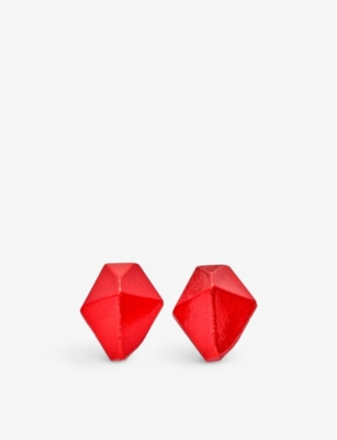 La Maison Couture Womens Red The Rock Hound Hotrocks Recycled Sterling-silver Stud Earrings