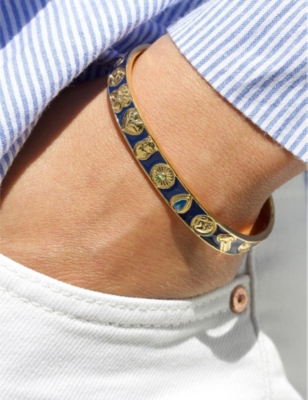 LA MAISON COUTURE: With Love Darling Global Goal remelted-brass, zircon and enamel cuff bracelet