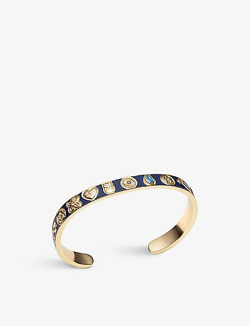 LA MAISON COUTURE: With Love Darling Global Goal remelted-brass, zircon and enamel cuff bracelet