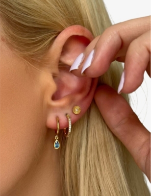 La Maison Couture Womens Blue With Love Darling #6 Water Drop 14ct Yellow Gold-plated Vermeil 925 Sterling Silver And In Blue