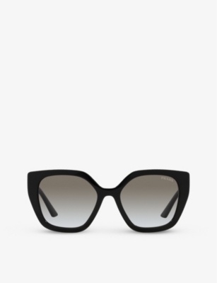 Prada Pr 15ws 1ab5z1 Geometric Polarized Sunglasses In Black