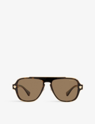VERSACE: VE2199 polarised irregular-shape metal sunglasses