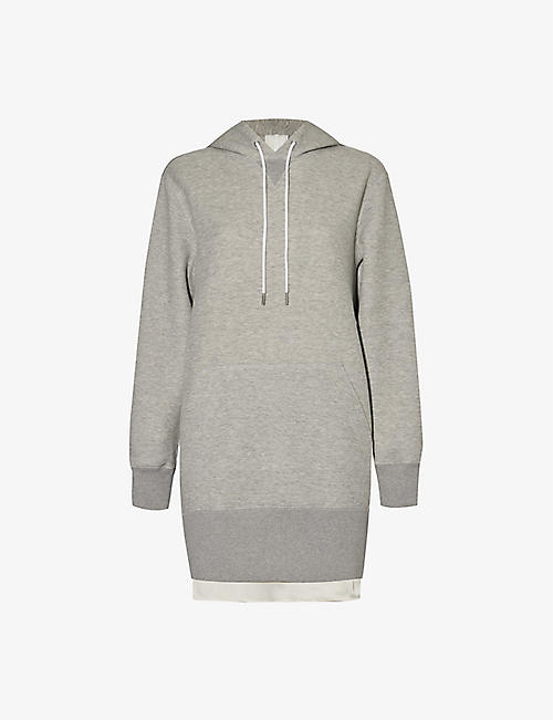 SACAI: Zip-back relaxed-fit cotton-blend hoody