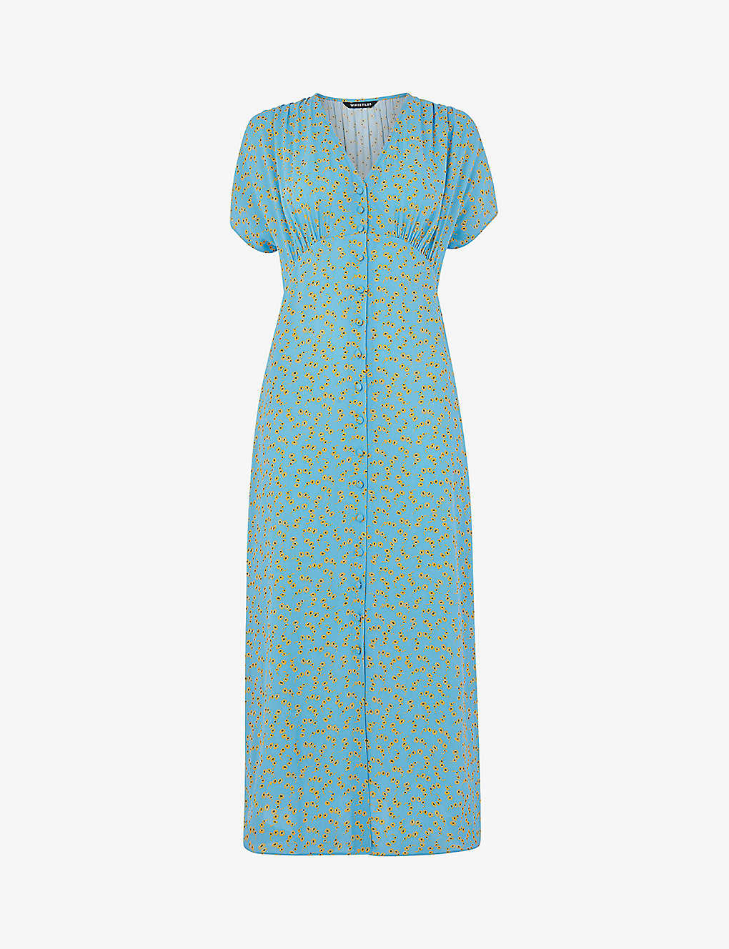 Whistles Womens Multi-coloured Floral Crescent-print Woven Midi Dress