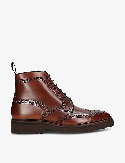 LOAKE: Pegasus leather brogue boots