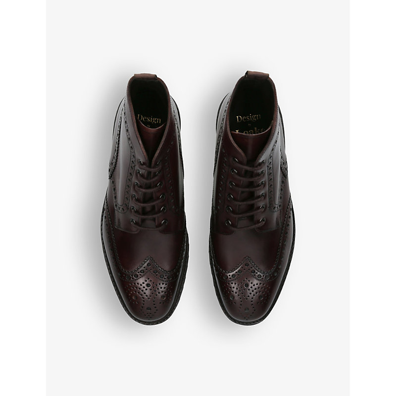 Shop Loake Men's Dark Brown Pegasus Leather Brogue Boots