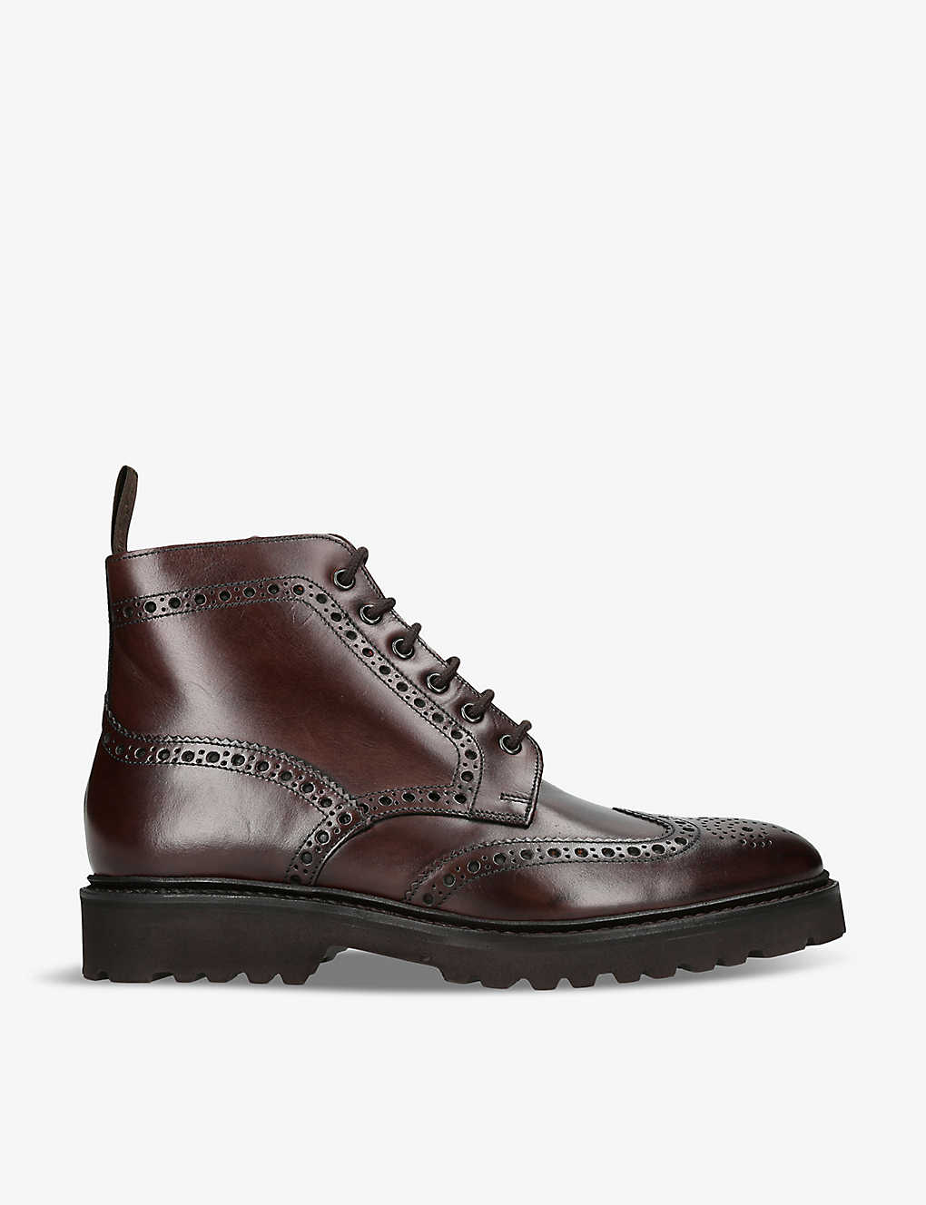 Loake Mens Dark Brown Pegasus Leather Brogue Boots