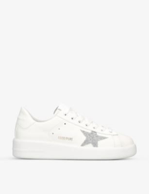 Golden Goose Women's White/oth Women's Pure Star 80185 Star-embroidered Low-top Leather Trainers