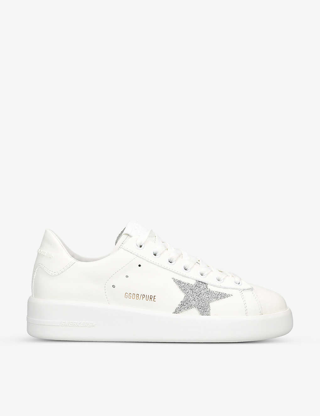 Golden Goose Womens White/oth Women's Pure Star 80185 Star-embroidered Low-top Leather Trainers