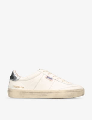 Shop Golden Goose Womens White/oth Women's Soulstar 80185 Distressed Leather Low-top Trainers