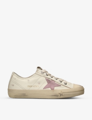 Golden Goose V-star Star-patch Suede And Leather Low-top Trainers In White