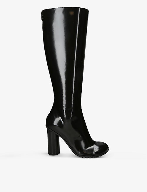 BOTTEGA VENETA: Atomic knee-high patent-leather boots