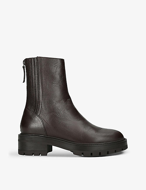 AQUAZZURA: Saint Honore platform-sole leather ankle boots