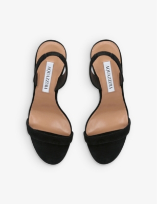 Aquazzura So Nude 85 Leather Slingback Sandals In Black