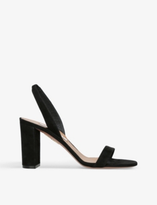 Aquazzura So Nude 85 Leather Slingback Sandals In Black