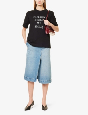 VICTORIA BECKHAM: Fashion Stole My Smile slogan-print organic cotton-jersey T-shirt