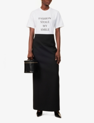 VICTORIA BECKHAM: Fashion Stole My Smile slogan-print organic cotton-jersey T-shirt
