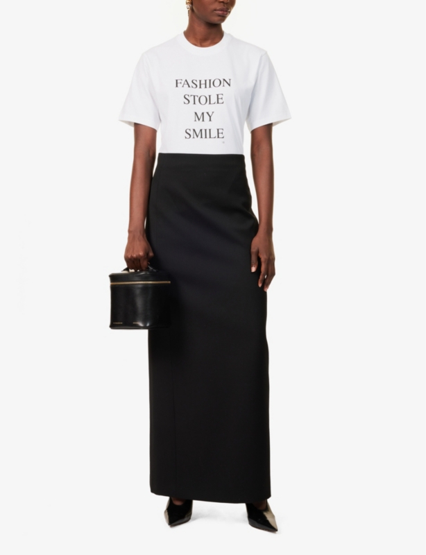 Fashion Stole My Smile slogan-print cotton-jersey T-shirt