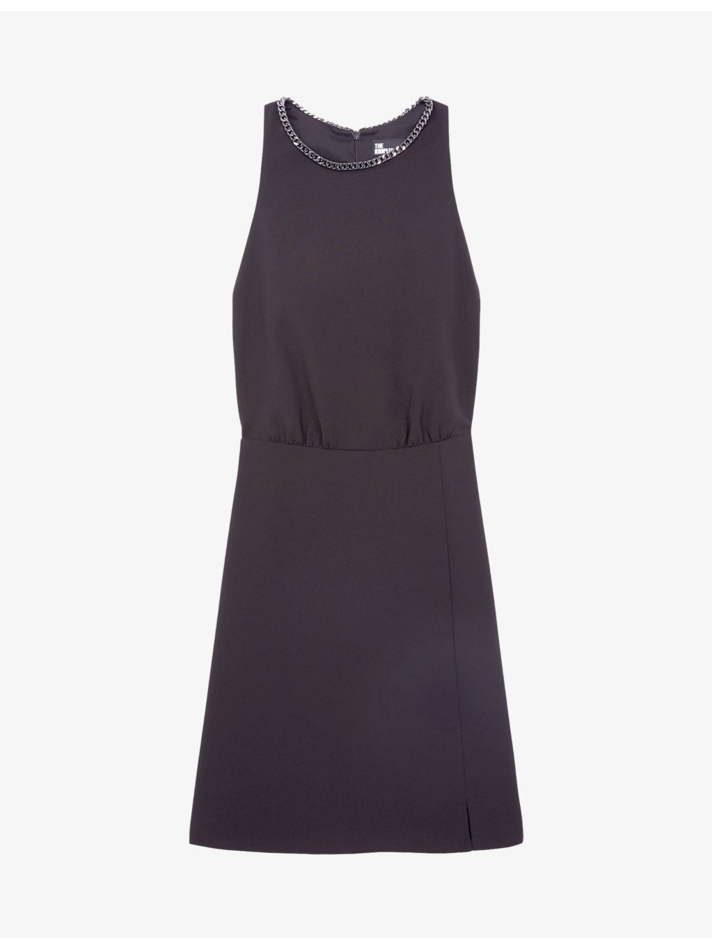THE KOOPLES - Chain-embellished high-neck stretch-woven mini dress