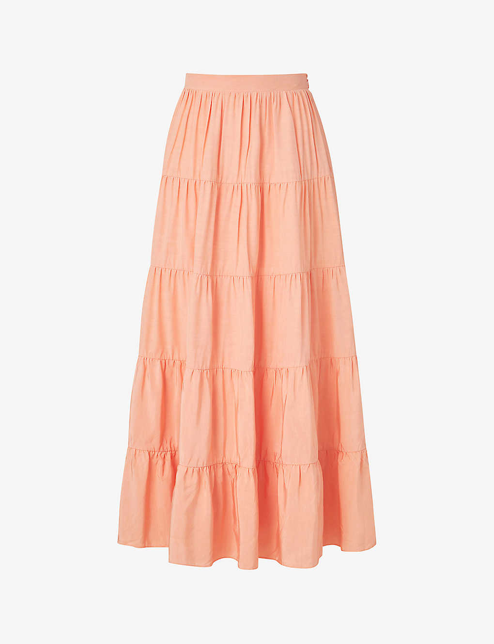 By Malina Womens Apricot Scarlett High-rise Tiered-hem Rayon Skirt In Orange