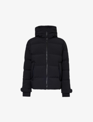 Shop Belstaff Mens Black Pulse Funnel-neck Quilted Shell-down Jacket