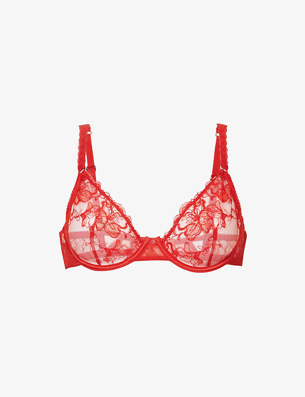Lounge Underwear Womens Red Danielle Lace Plunge Bra