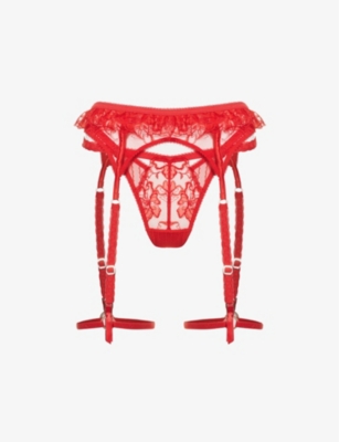 Lounge Underwear Womens Red Danielle Lace Two-piece Set