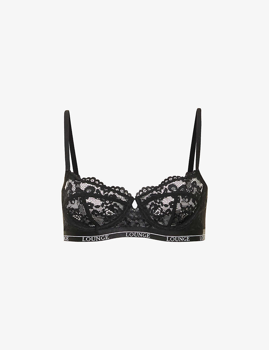Lounge Underwear Womens Black Blossom Stretch-lace Balconette Bra