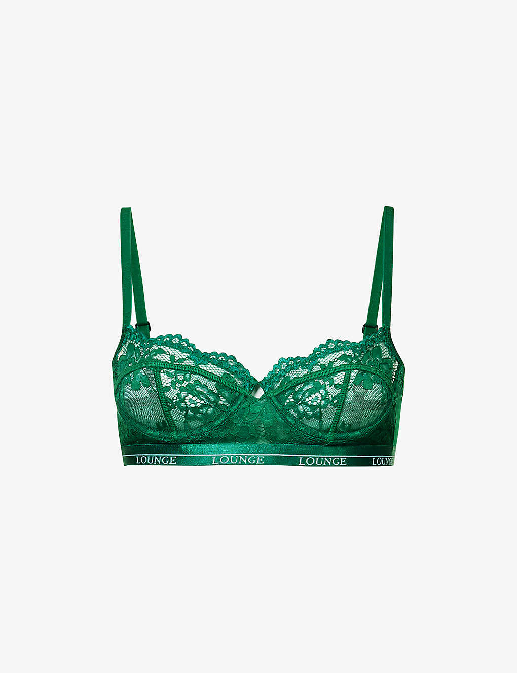 Lounge Underwear Womens Emerald Blossom Floral-embroidered Stretch-lace Bra In Green