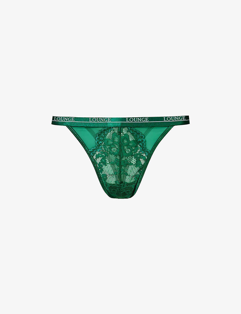 Lounge Underwear Womens Emerald Blossom High-rise Stretch-lace Thong