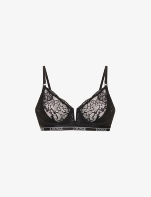 Lounge Underwear Blossom Stretch-lace Balconette Bra in Black